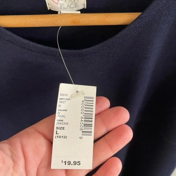 NWT! The Children’s Place little girl navy blue sleeveless dress Large (10/12) - Picture 3 of 5